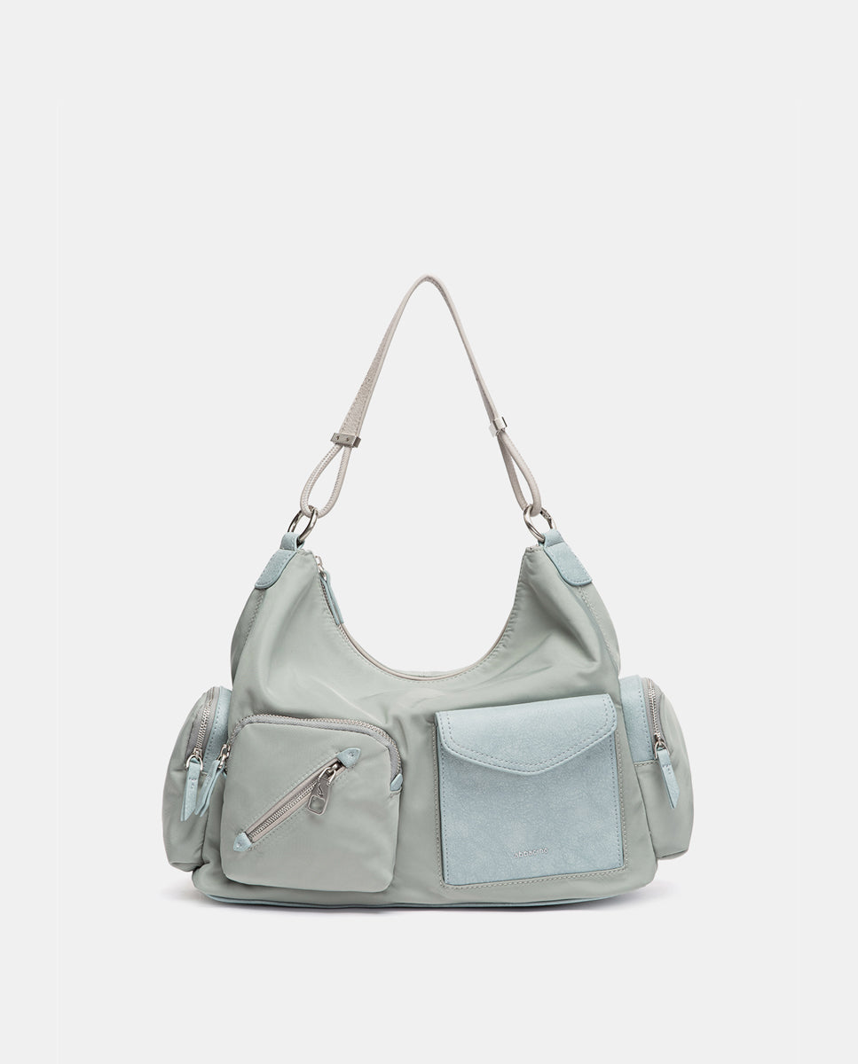abbacino-bolso-de-hombro-hobo-en-tejido-reciclado-azul image 2
