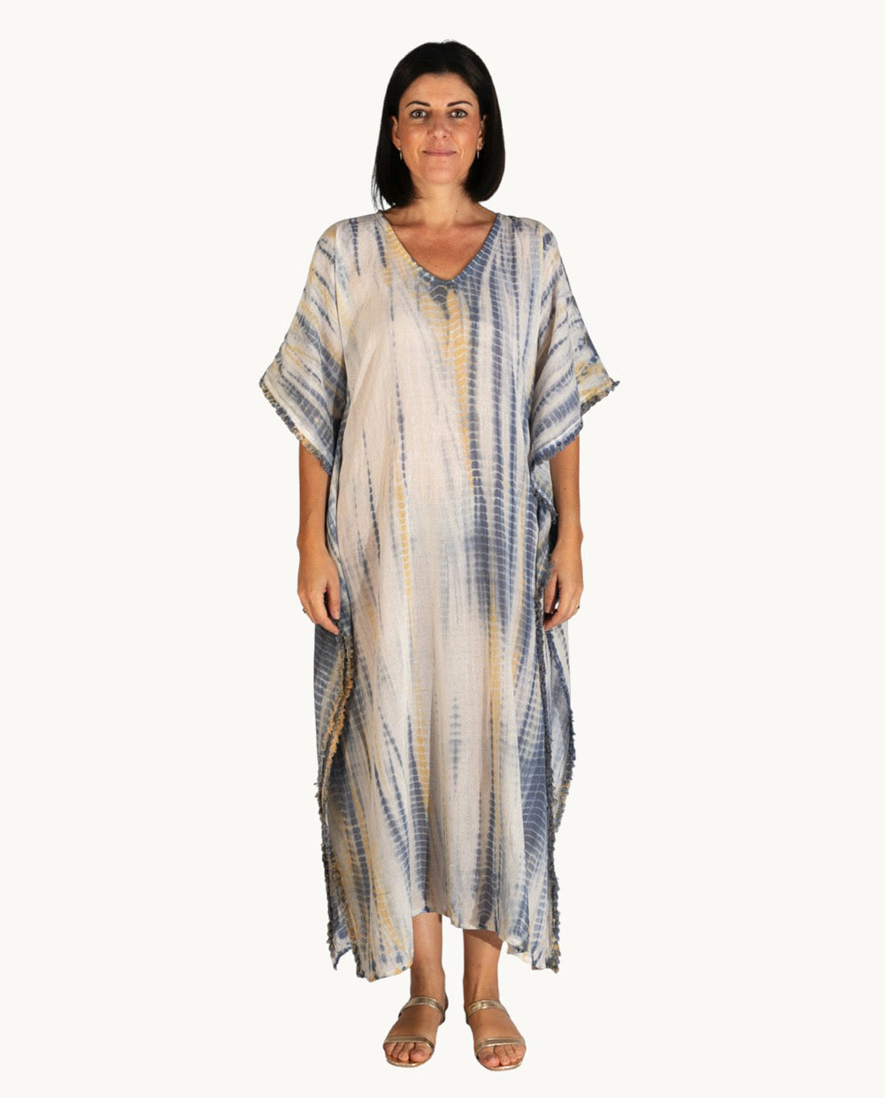 kbas-caft-n-de-algod-n-talla-nica-color-azul-vestido-relax-ss26 image 1