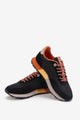 abbacino-sneaker-mujer-piel-negro-y-naranja image 2