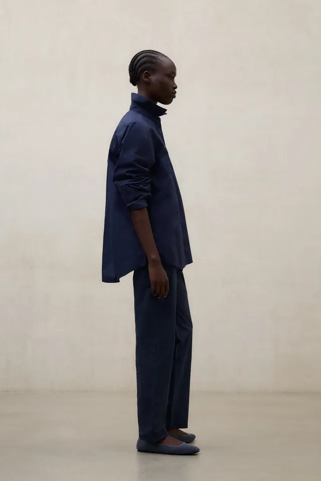 ecoalf-pantalones-gonges-azul-pantalones-de-mujer-de-algod-n-org-nico-con-cintur image 1
