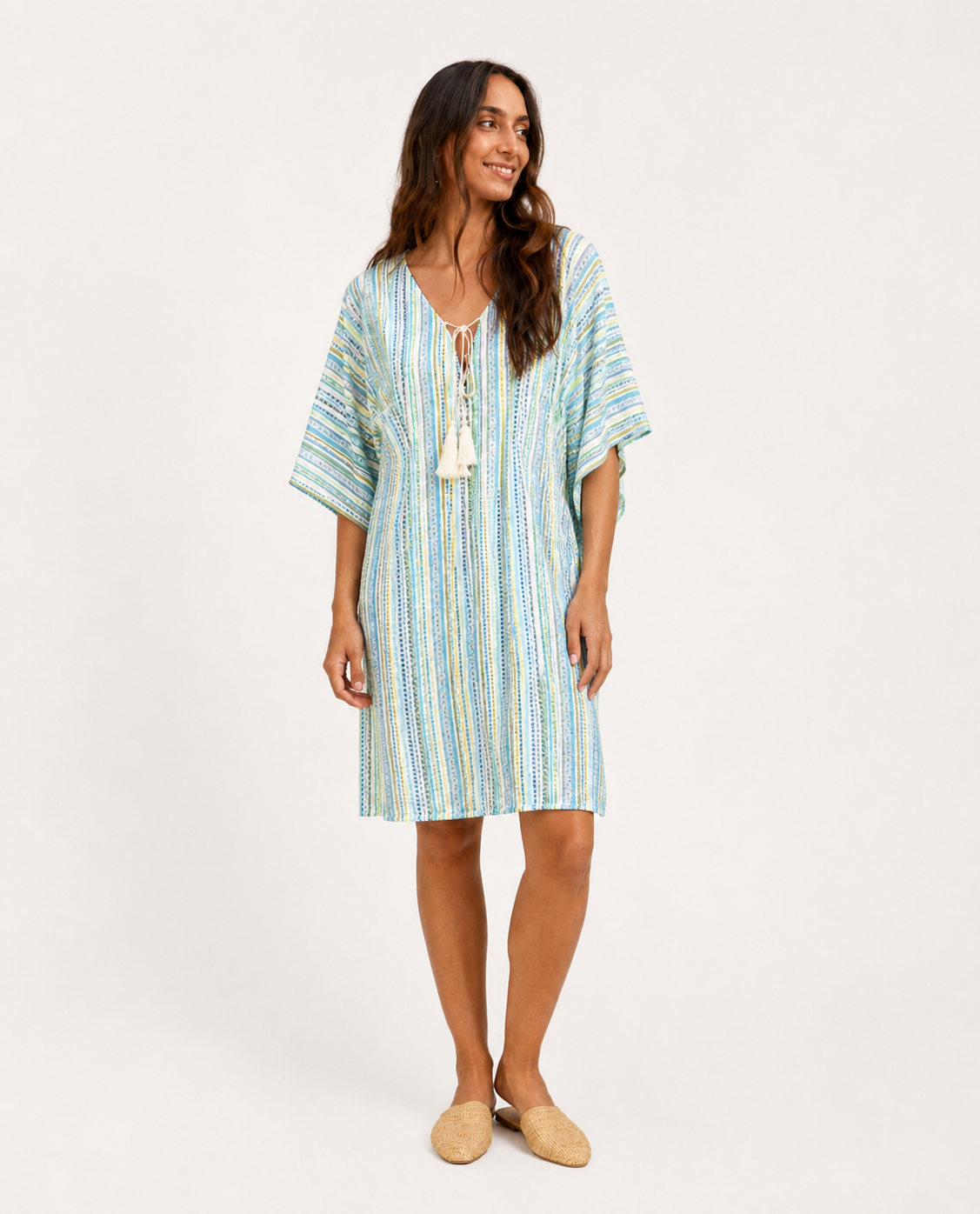 kbas-kurta-de-algod-n-color-turquesa-talla-nica image 2
