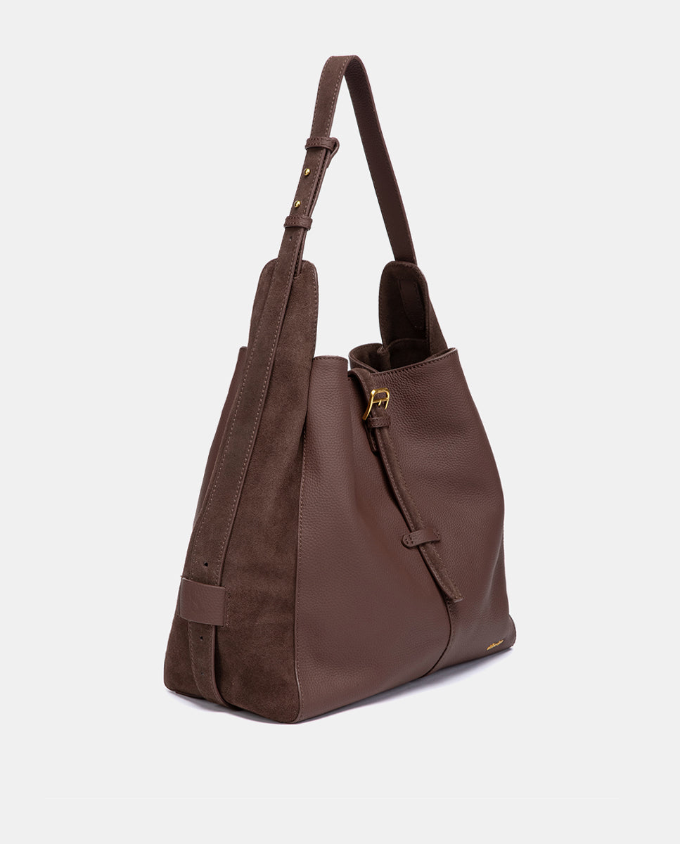 abbacino-bolso-de-hombro-piel-y-serraje-marr-n image 2