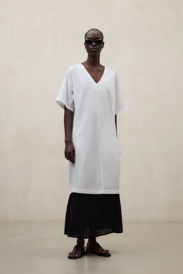 vestido-ecoalf-ludovica-blanco-para-mujer-100-algod-n-regenerativo-fit-oversize- image 1