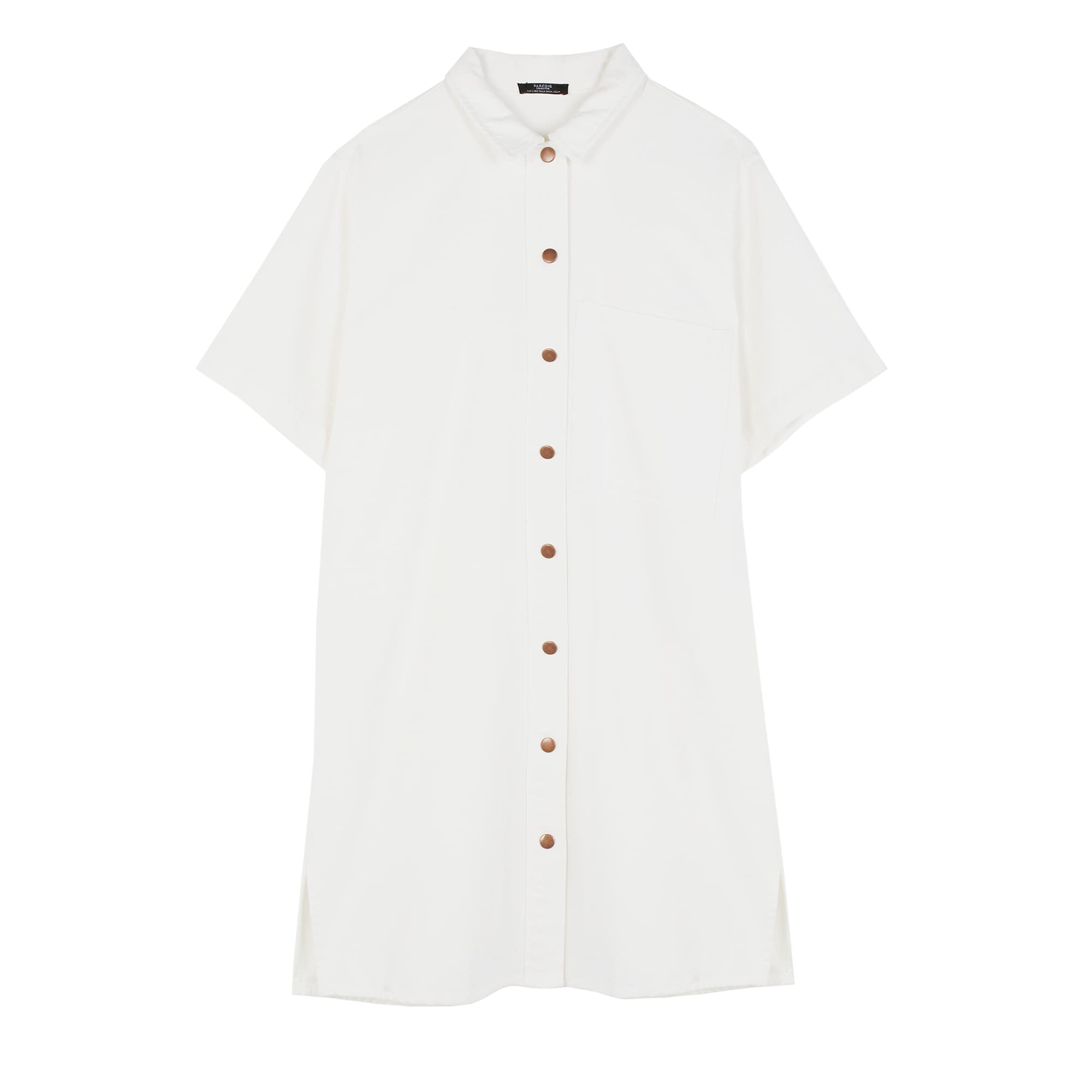 parfois-vestido-camisero-de-algod-n-crudo-mujer image 1