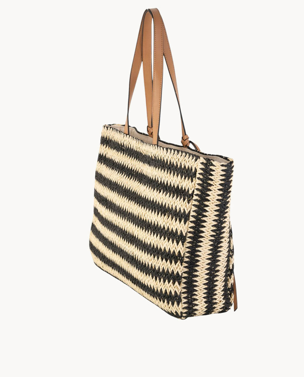kbas-bolso-tote-de-fibra-natural-con-cremallera-color-negro-37-x-10-x-31-cm image 2