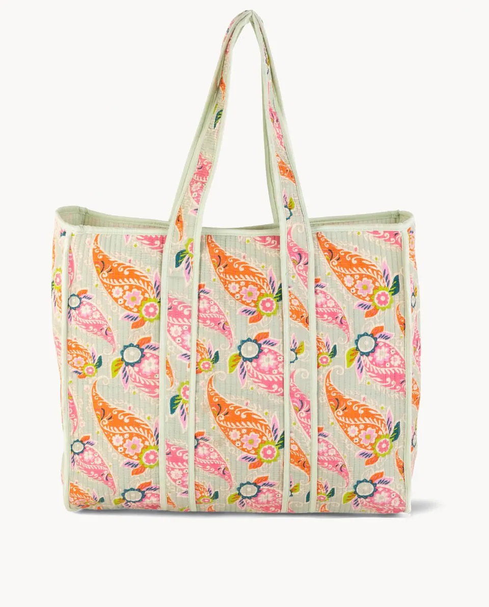 kbas-bolso-de-playa-de-algod-n-con-cremallera-color-verde-44-x-12-x-38-cm image 1