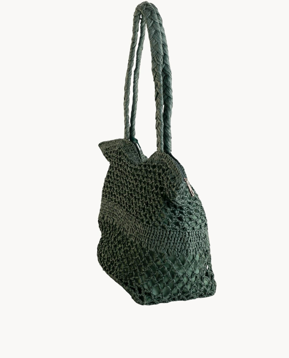 bolso-tote-de-fibra-natural-kbas-con-cremallera-color-teal image 2