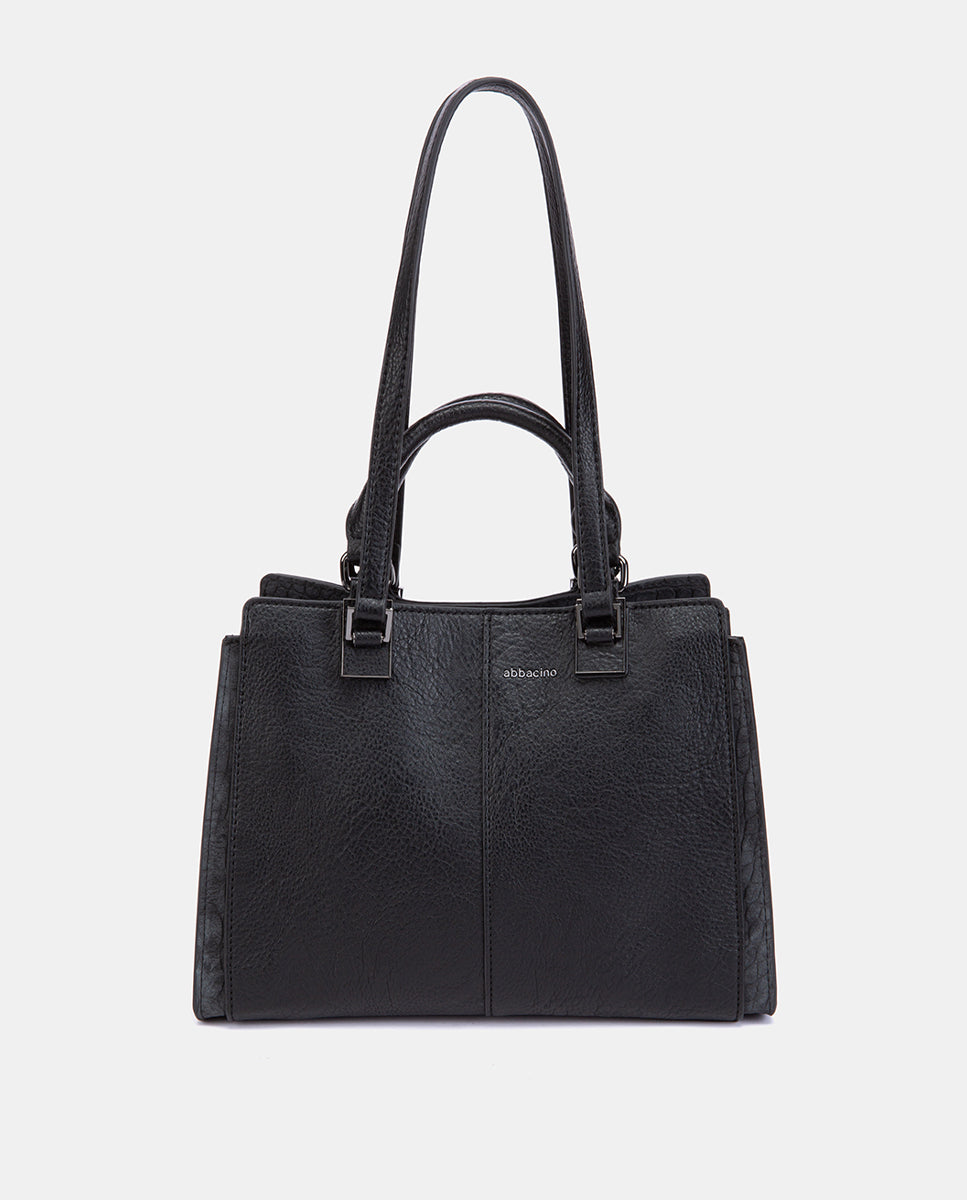 abbacino-bolso-de-mano-negro-materiales-reciclados image 7