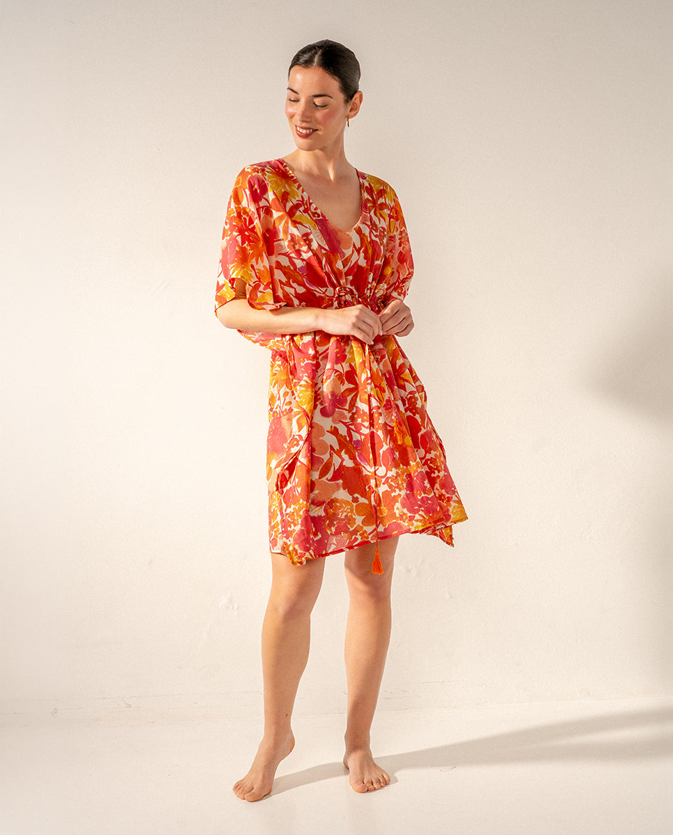 abbacino-caft-n-algod-n-estampado-floral-fucsia-mujer-talla-nica image 2