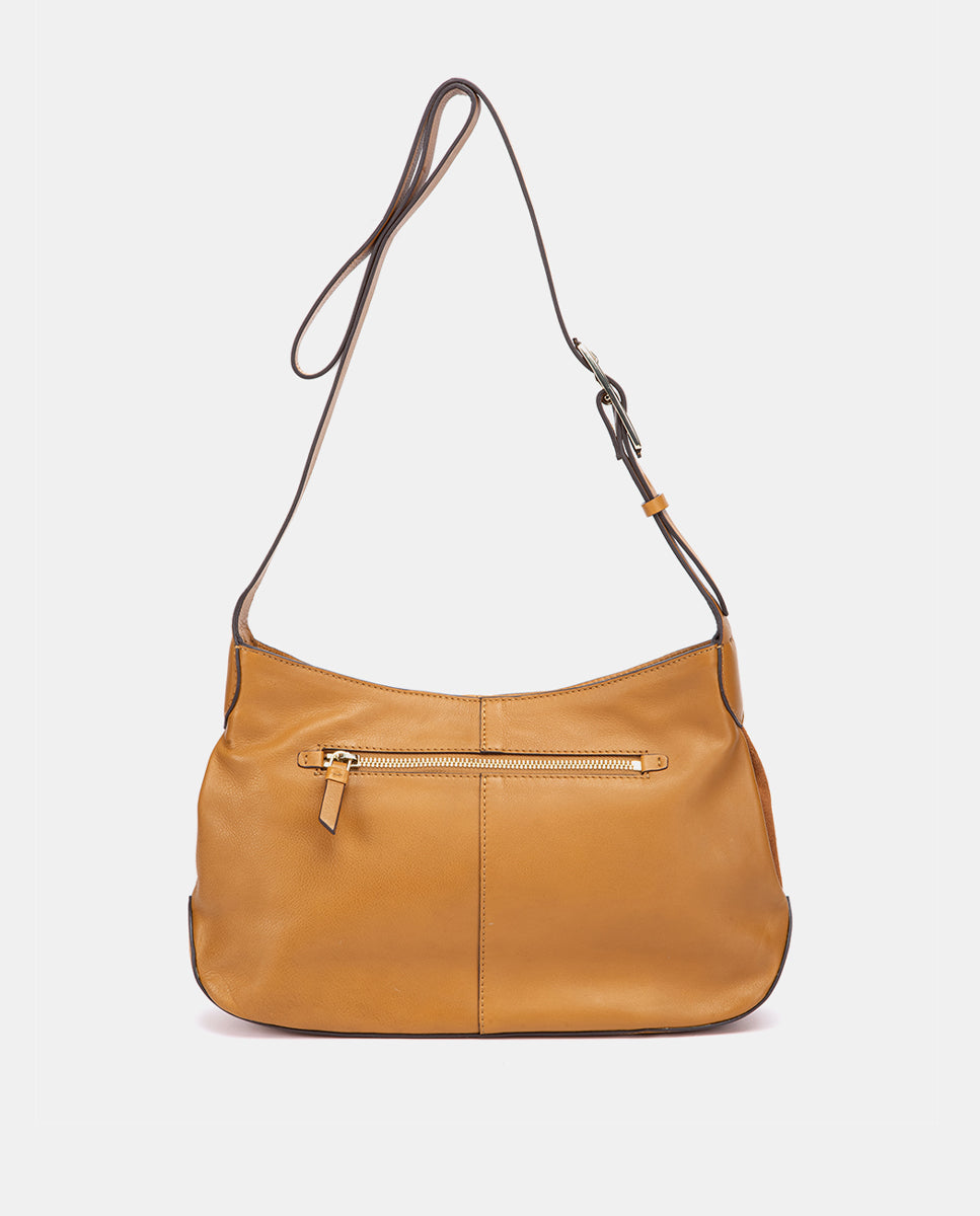 bandolera-abbacino-en-piel-lisa-y-serraje-cognac-asa-regulable-y-bolsillo-exteri image 3
