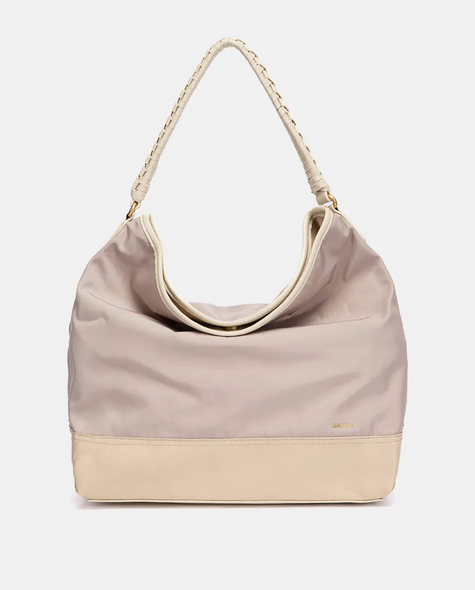 abbacino-bolso-de-hombro-bicolor-rosa-materiales-reciclados image 1