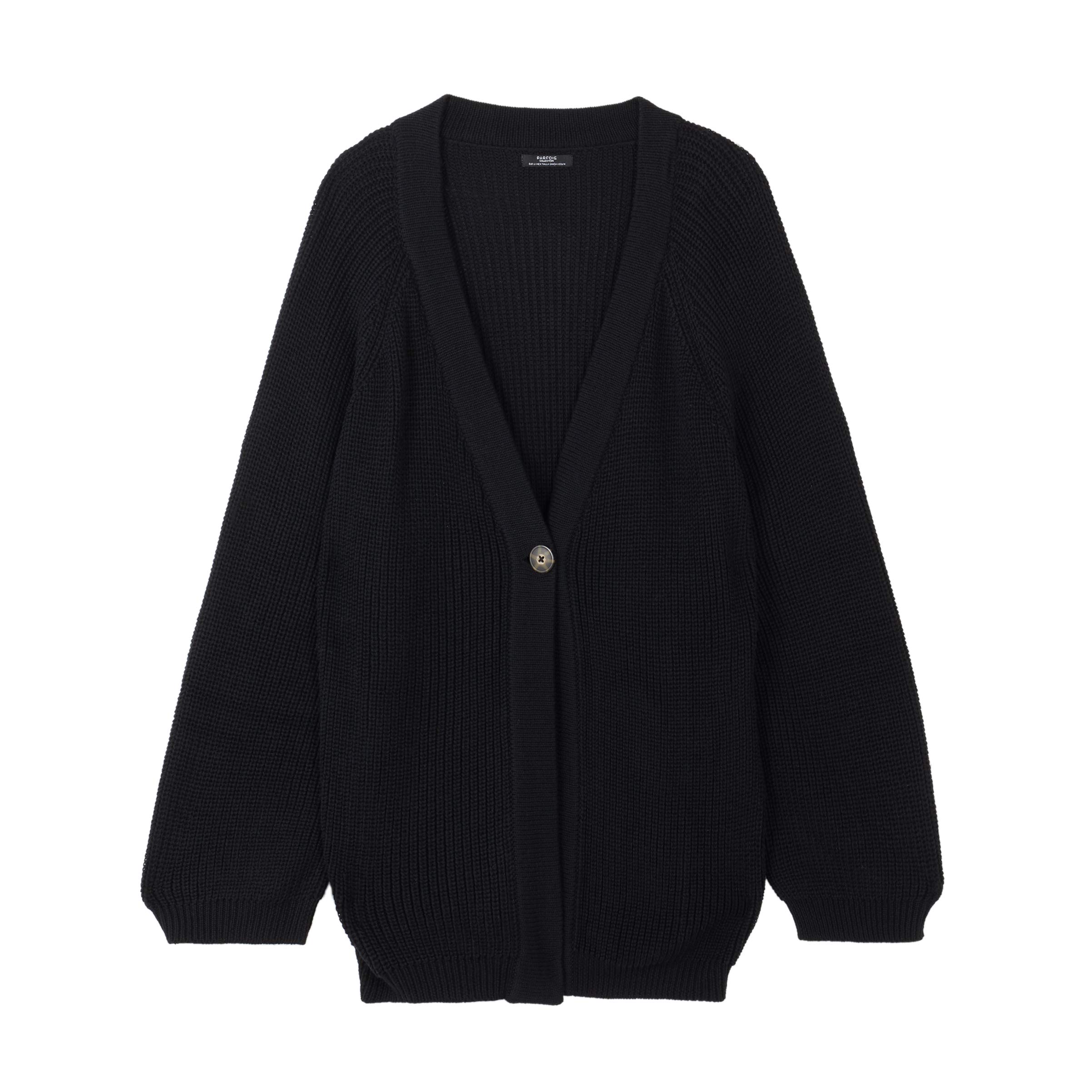 parfois-chaqueta-de-punto-cierre-de-bot-n-negro-mujer image 1