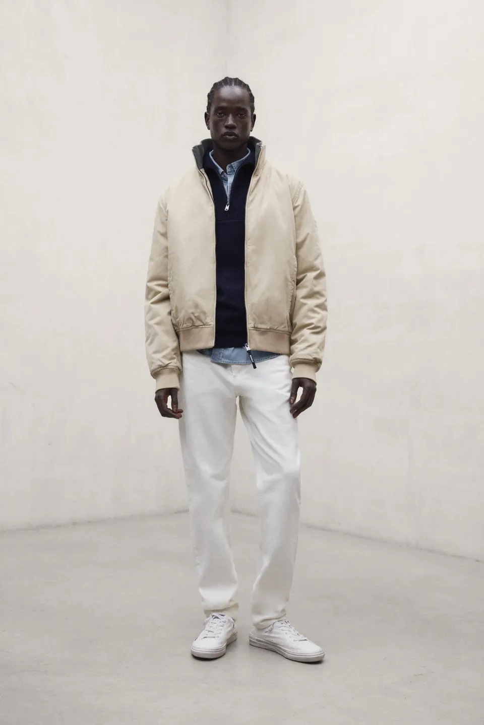ecoalf-chaqueta-nizo-beige-100-algod-n-reciclado-fit-regular-bolsillos-con-crema image 1