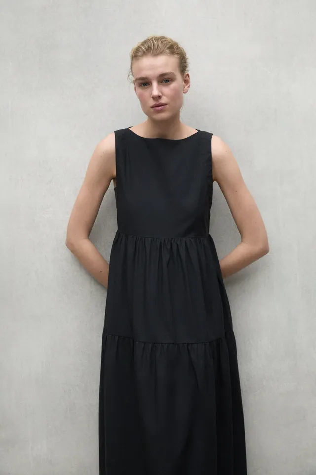 ecoalf-vestido-bossa-negro-vestido-holgado-de-tencel-modal-con-bolsillos-lateral image 1