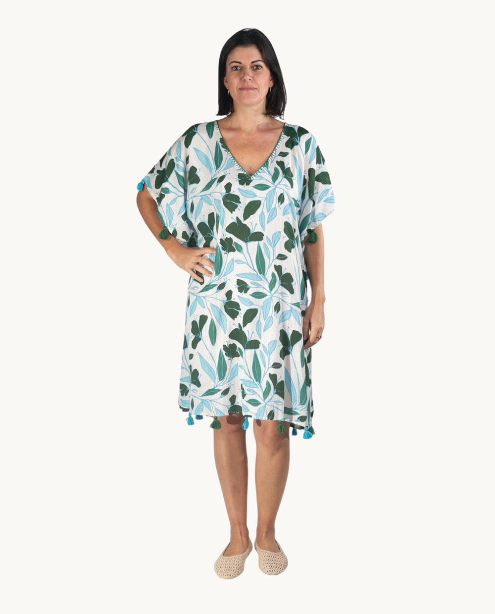 kbas-kurta-de-algod-n-talla-nica-color-turquesa-look-relajado-y-fresco image 1