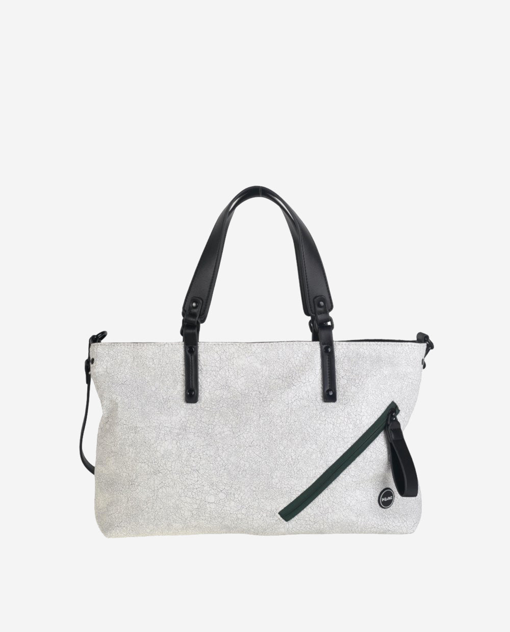 kbas-bolso-tote-de-pu-con-cremallera-blanco-y-gris-oscuro image 1