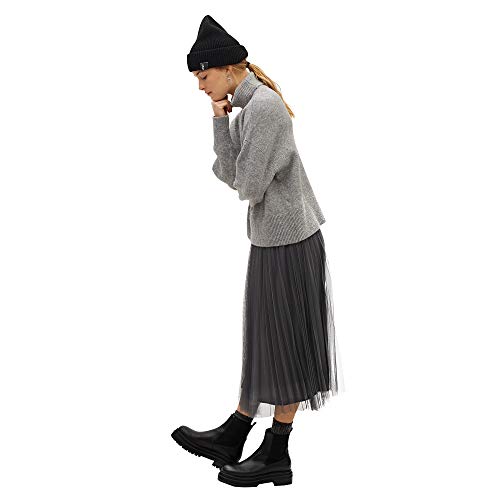 parfois-falda-plisada-cintura-el-stica-mujer-gris image 7