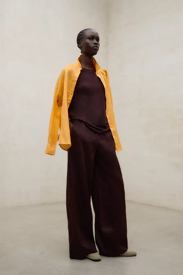 pantalones-mossi-marr-n-ecoalf-para-mujer image 1