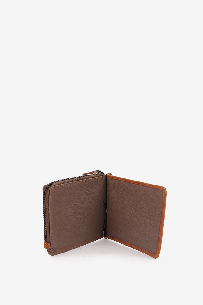abbacino-tarjetero-hombre-piel-cognac-con-pinza-y-monedero image 4