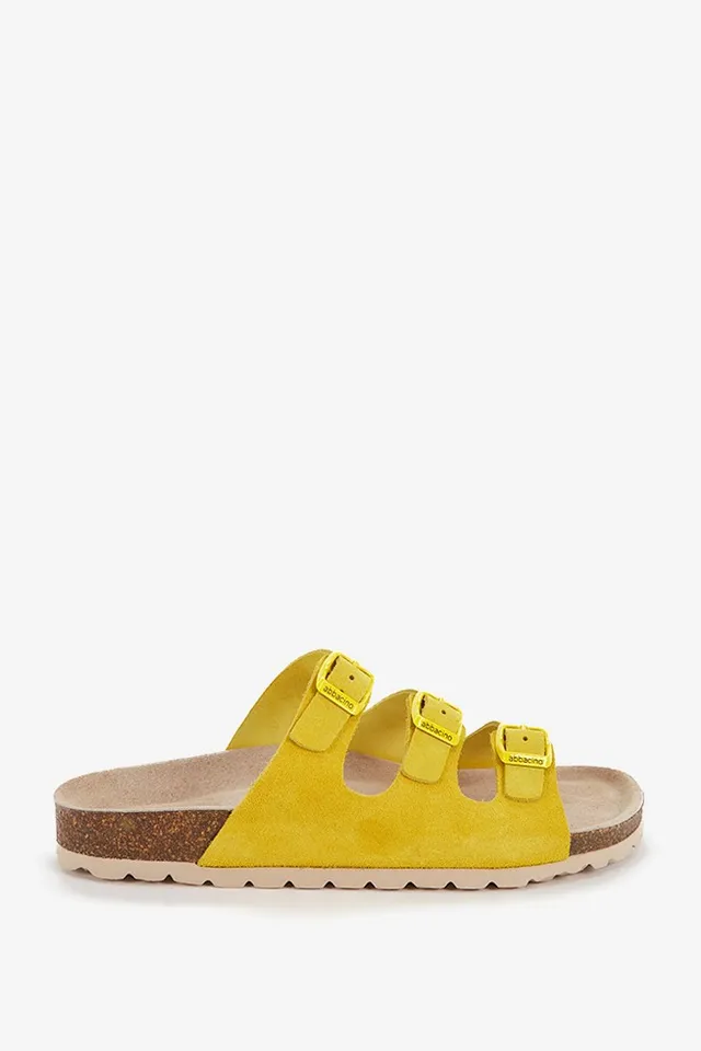 abbacino-sandalia-plana-mujer-piel-triple-hebilla-amarillo image 1