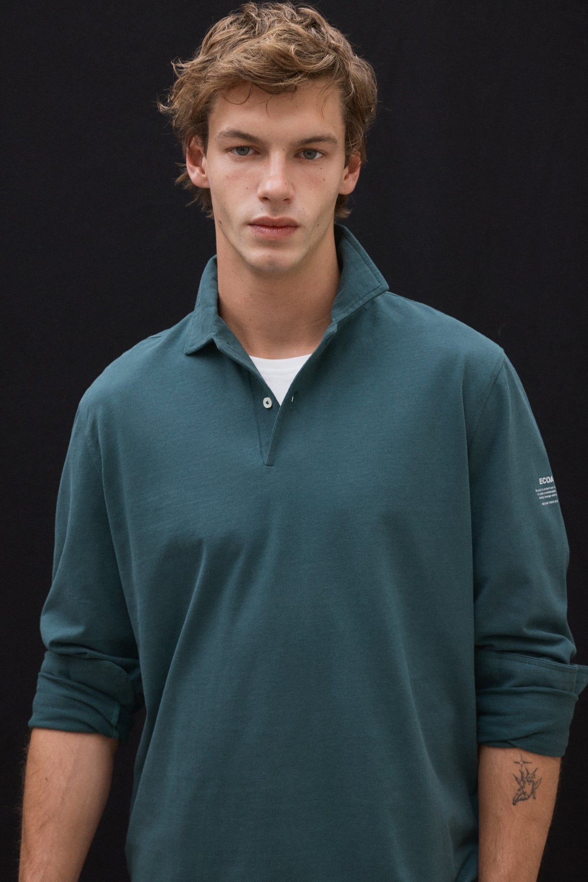 ecoalf-polo-patrick-verde-para-hombre-50-algod-n-reciclado-cuello-italiano-y-te- image 1