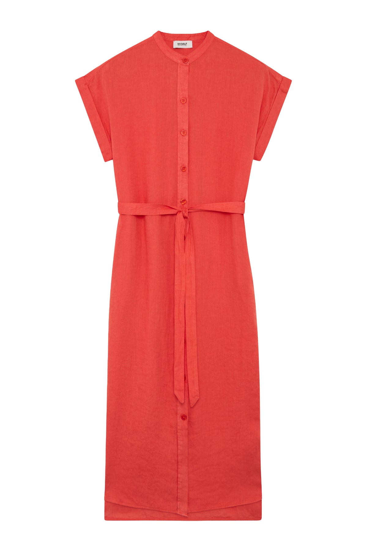 vestido-ecoalf-amatista-de-lino-reciclado-para-mujer-naranja-fit-holgado image 4