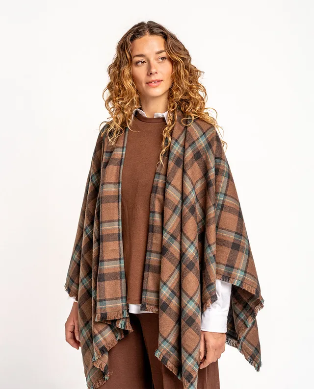poncho-abbacino-mujer-cuadros-escoceses-marr-n image 1