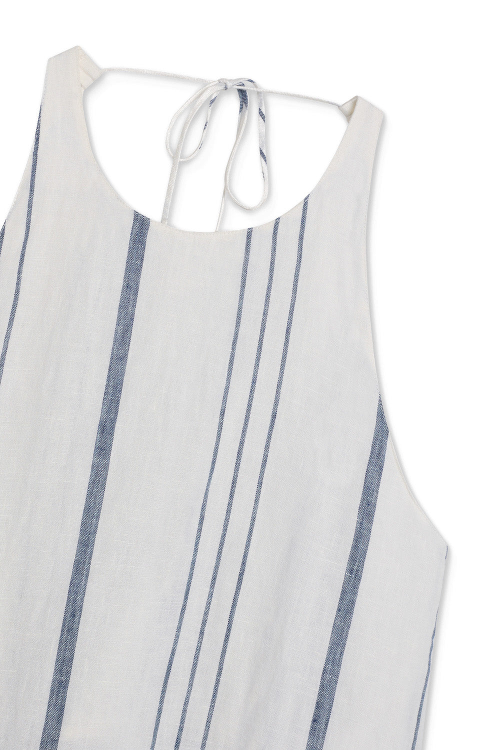 vestido-crome-de-rayas-blanco-de-ecoalf-lino-80-con-tirantes-ajustables image 5