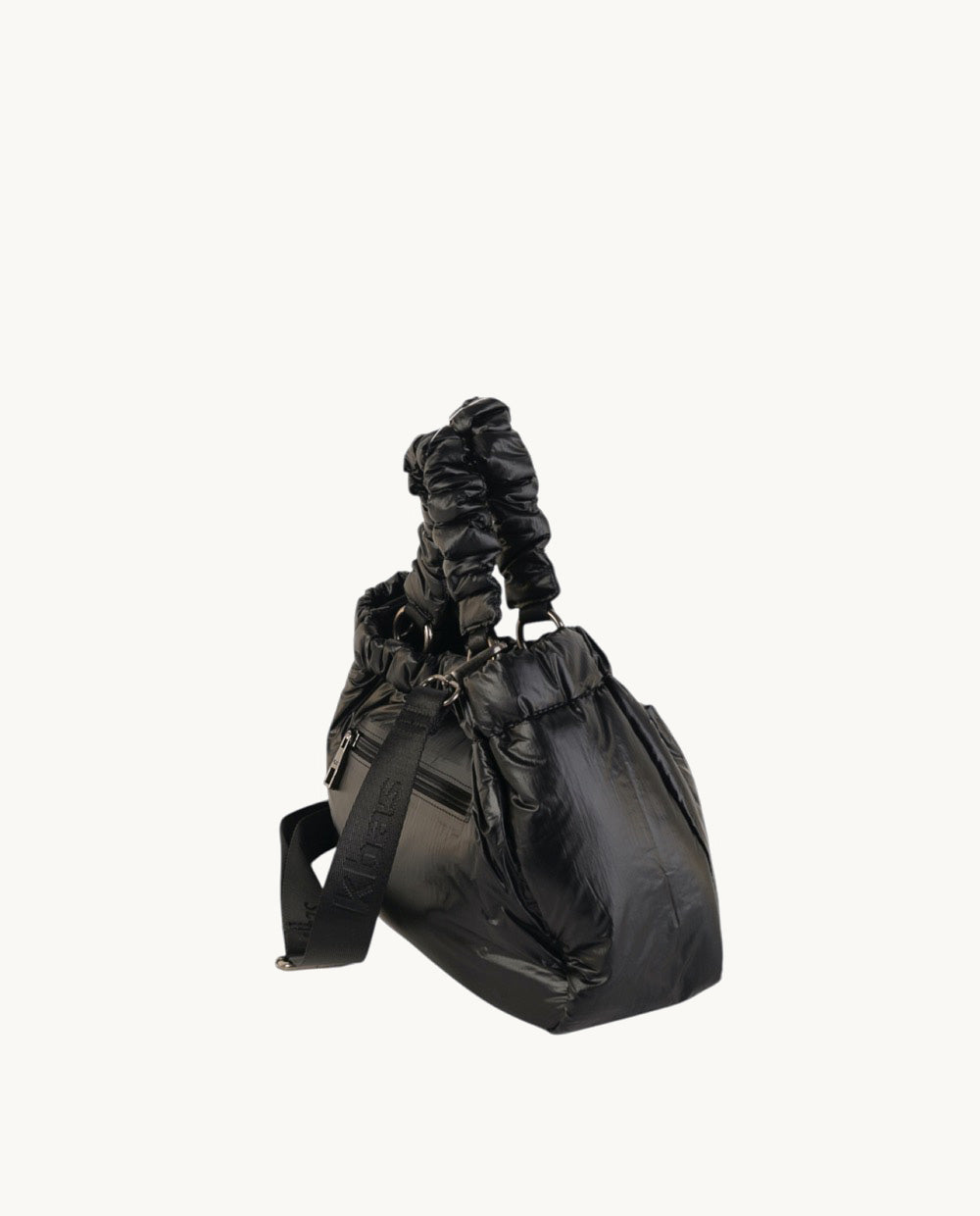tote-peque-o-de-nylon-metalizado-kbas-color-negro image 2