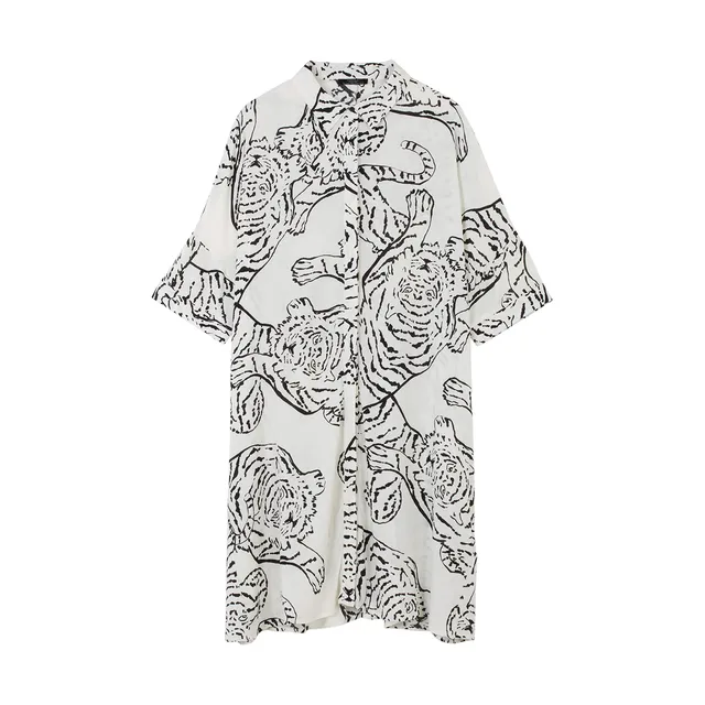 parfois-vestido-camisero-estampado-animal-para-mujer image 1