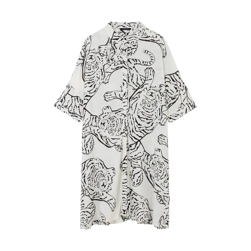 parfois-vestido-camisero-estampado-animal-para-mujer image 1