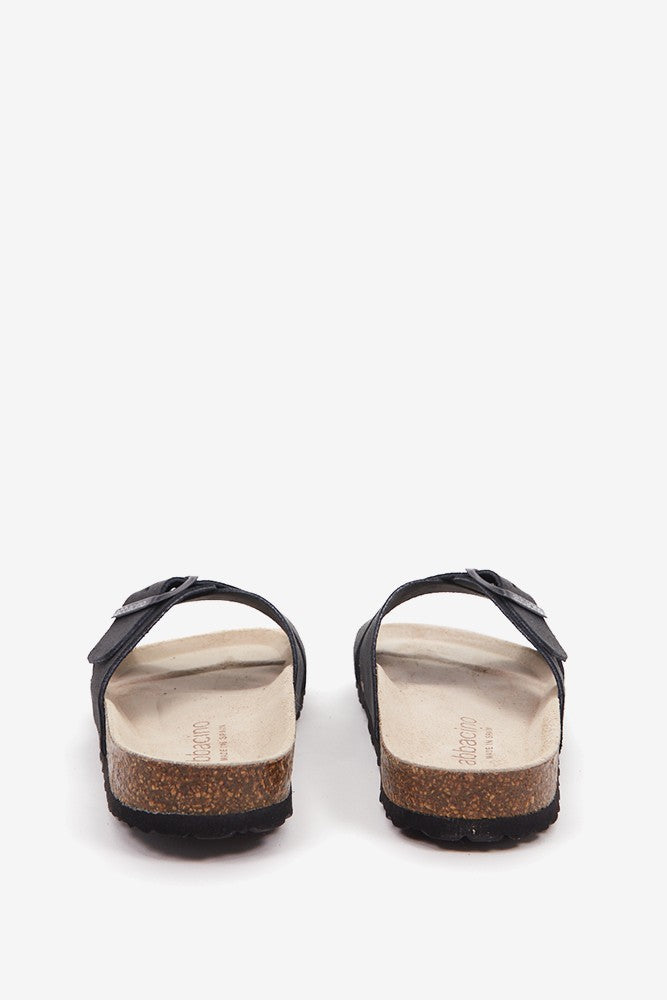 abbacino-sandalia-plana-con-hebilla-mujer-negro-serraje image 4
