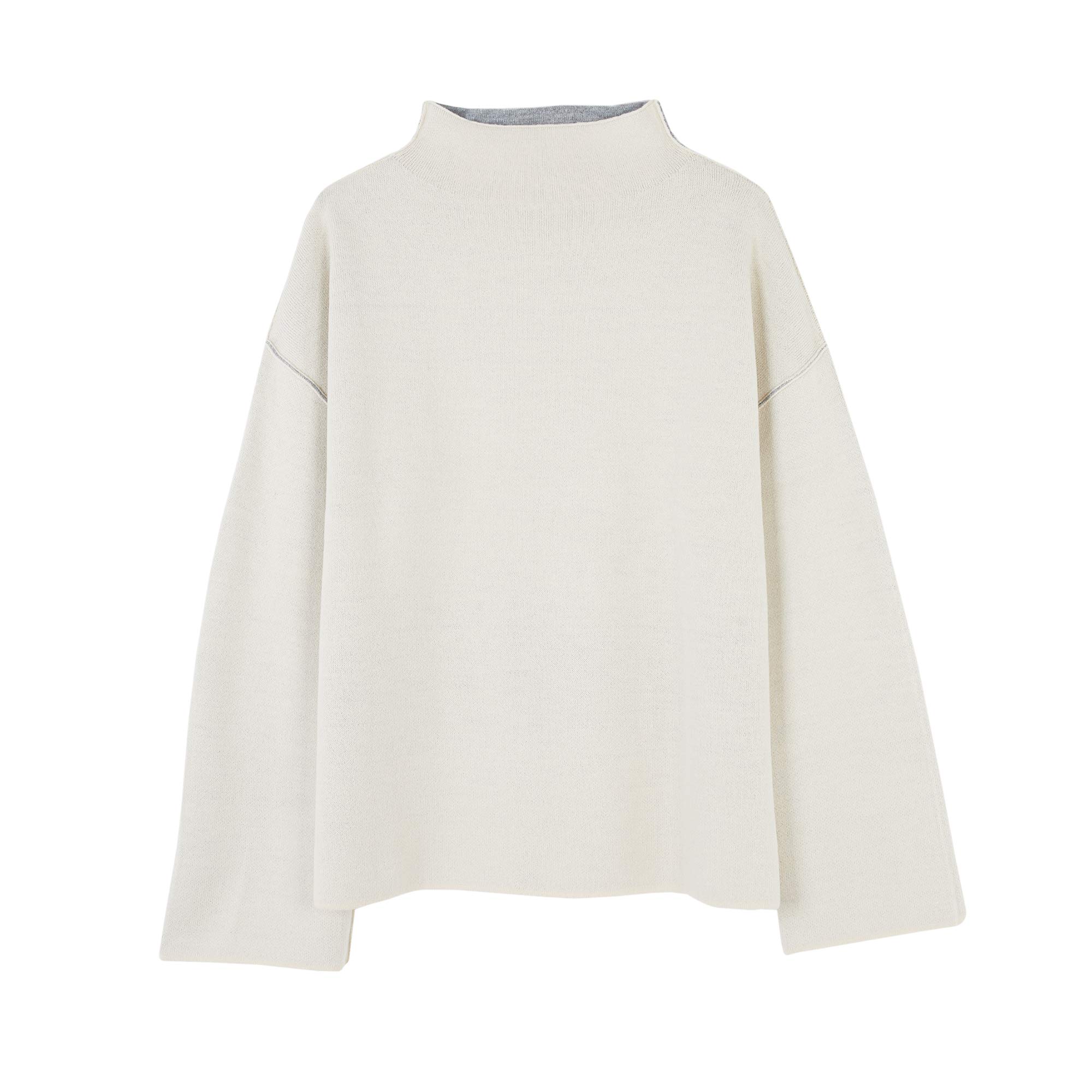 parfois-jersey-de-punto-reversible-con-cuello-alto-mujer-gris-talla-nica image 2