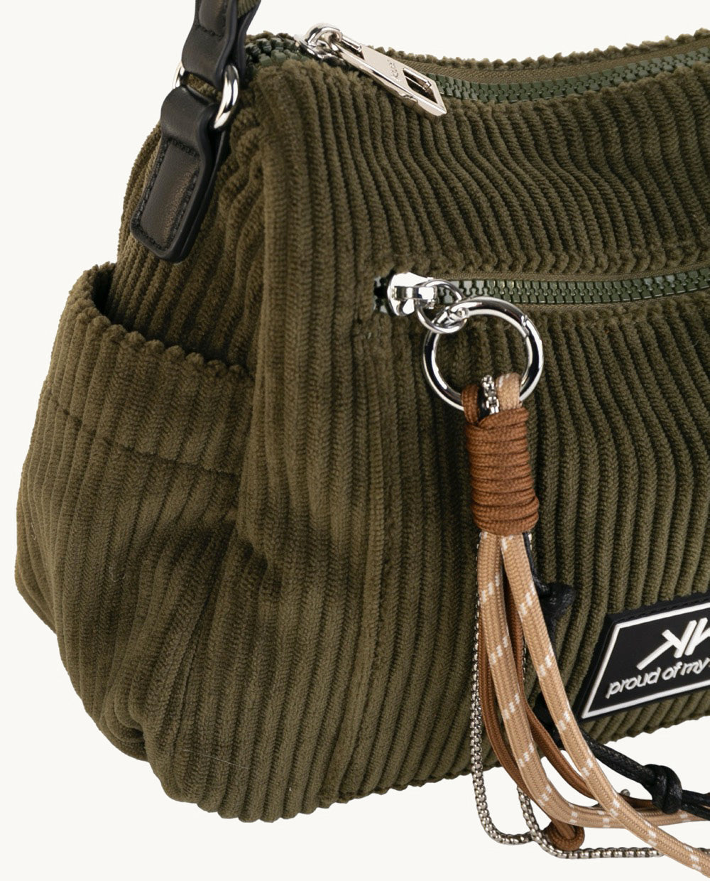 kbas-bandolera-de-pana-color-kaki-40-x-16-x-33-cm-con-cremallera image 3
