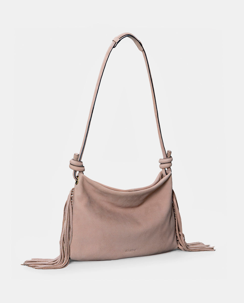 bolso-de-hombro-abbacino-en-piel-con-flecos-beige image 2