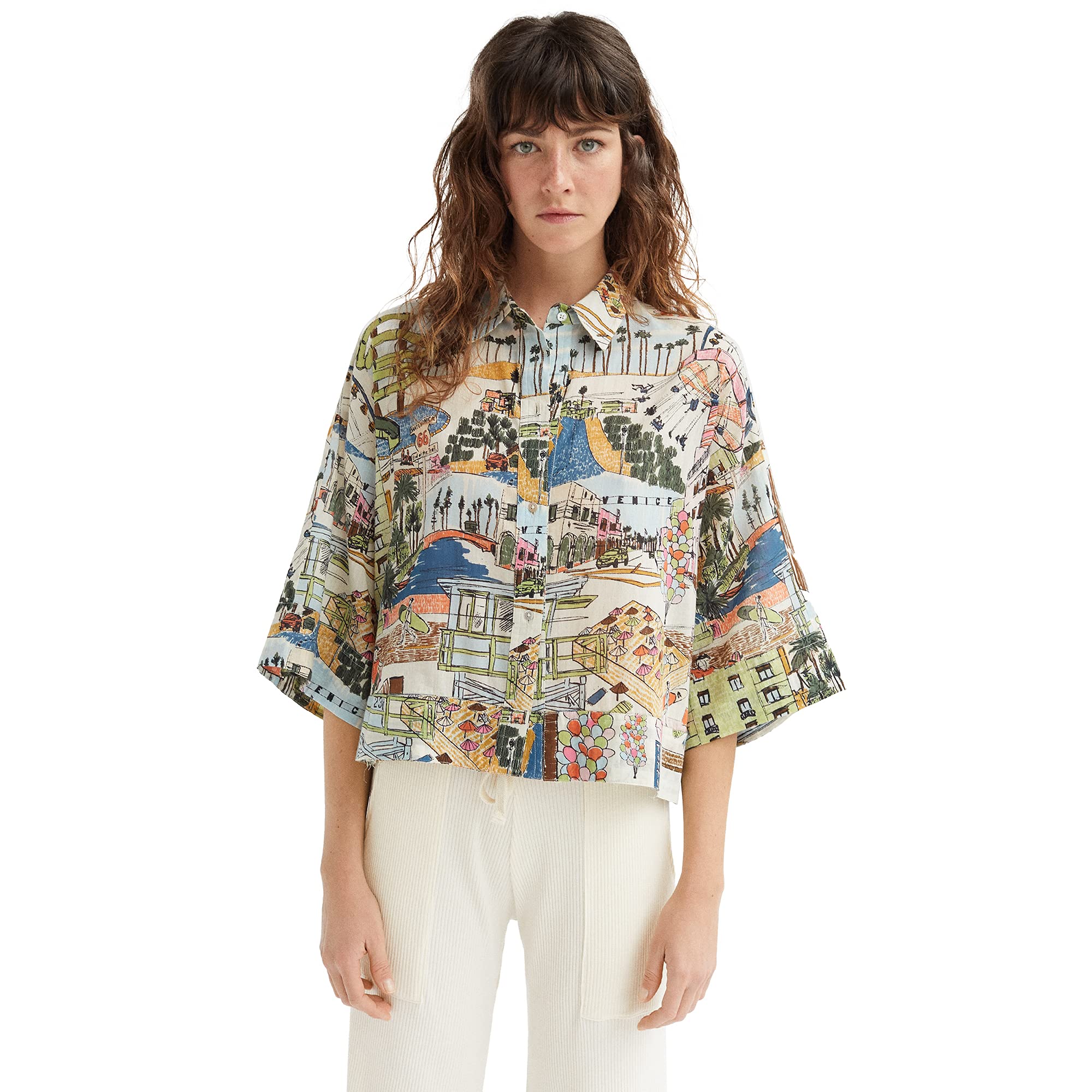 parfois-camisa-oversize-estampada-mujer-2 image 3