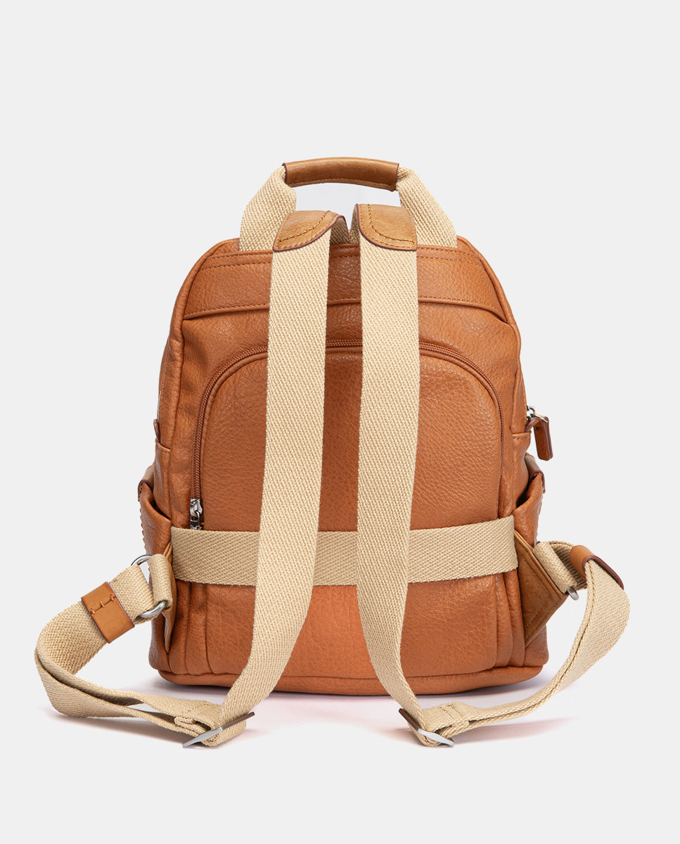 abbacino-mochila-mujer-materiales-reciclados-cognac image 3