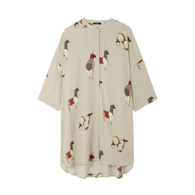 parfois-vestido-camisero-estampado-llamas-mujeres image 1