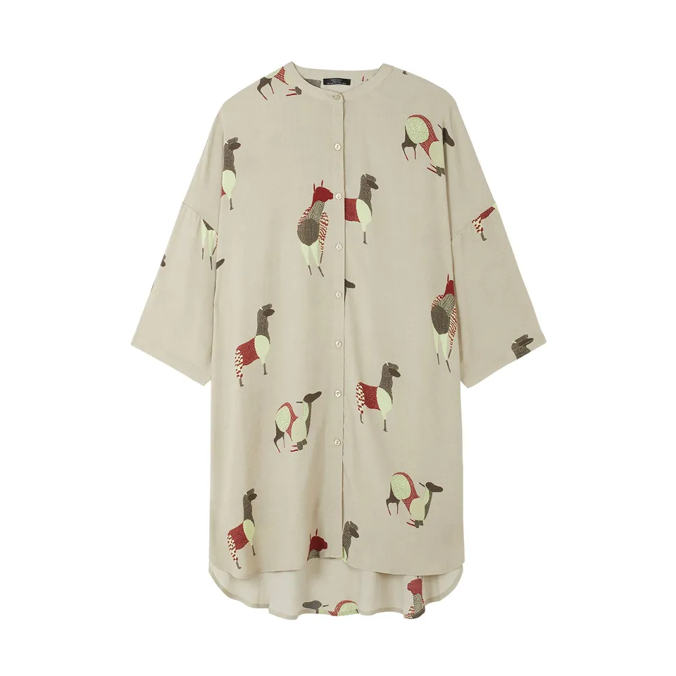 parfois-vestido-camisero-estampado-llamas-mujeres image 1