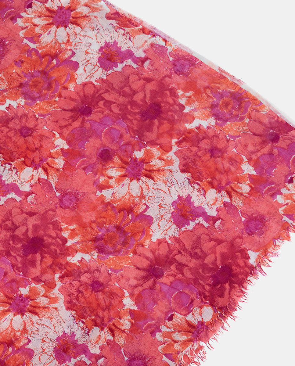 pa-uelo-de-mujer-abbacino-en-viscosa-floral-fucsia image 3
