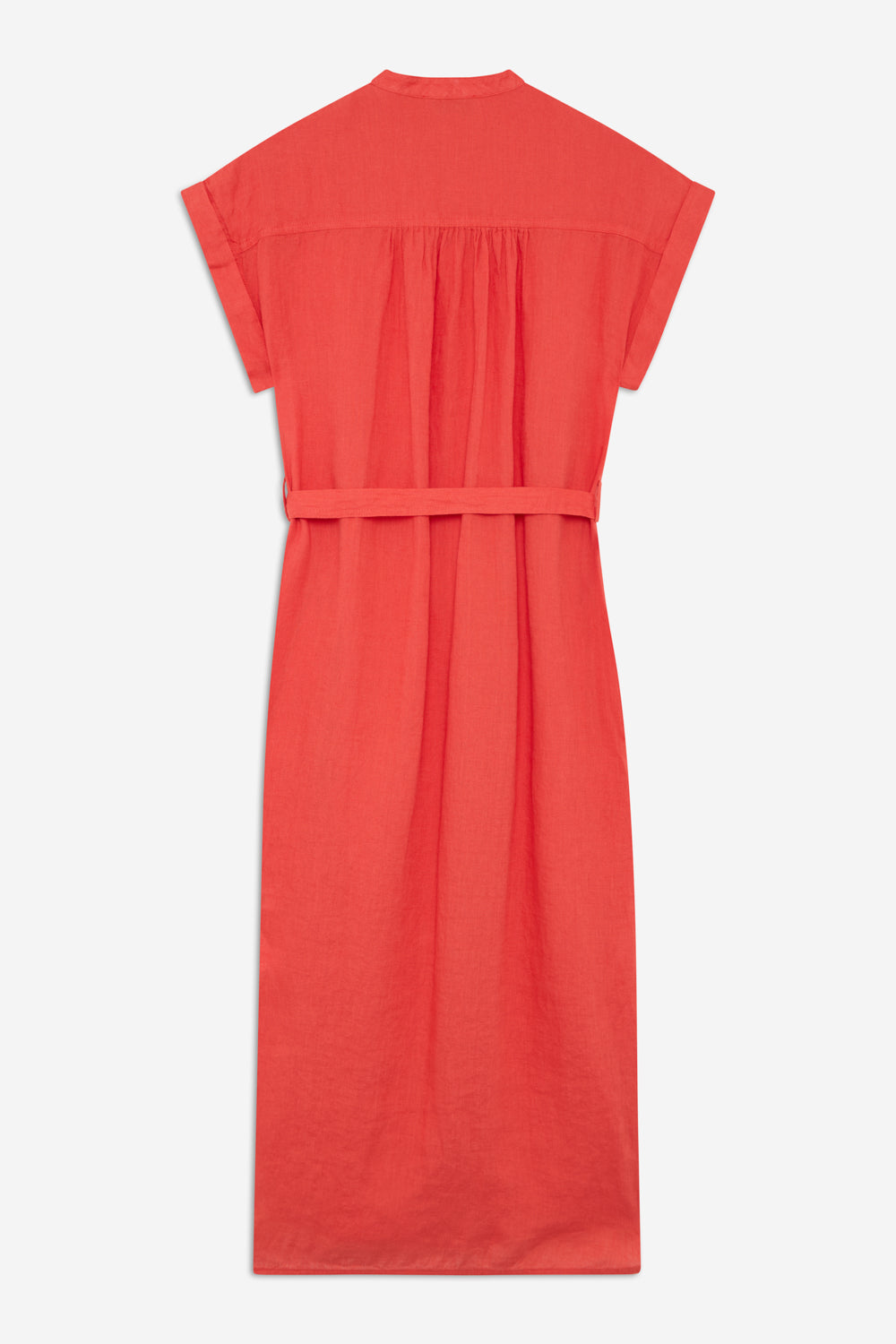 vestido-ecoalf-amatista-de-lino-reciclado-para-mujer-naranja-fit-holgado image 2