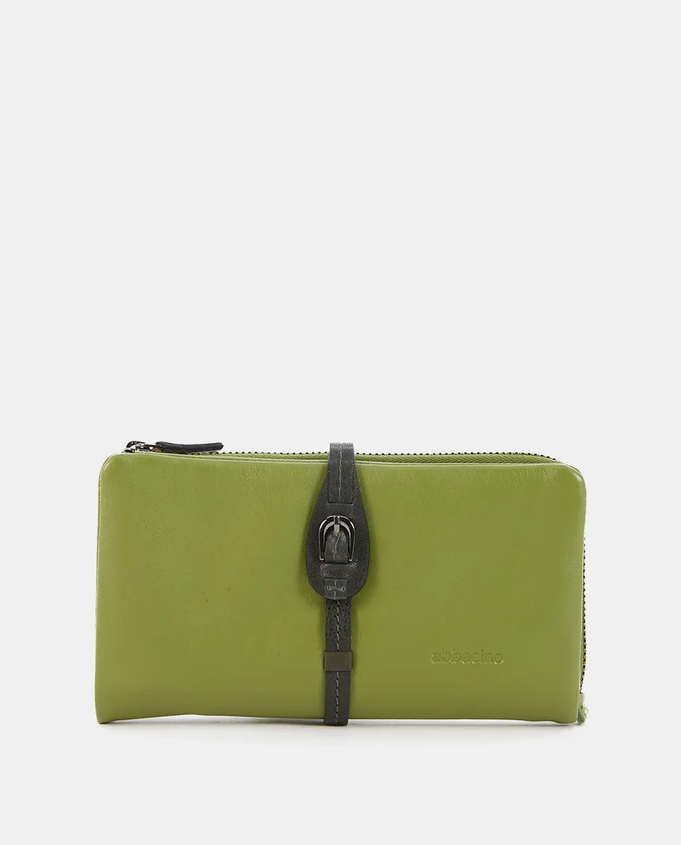 abbacino-cartera-grande-piel-verde-con-hebilla image 1