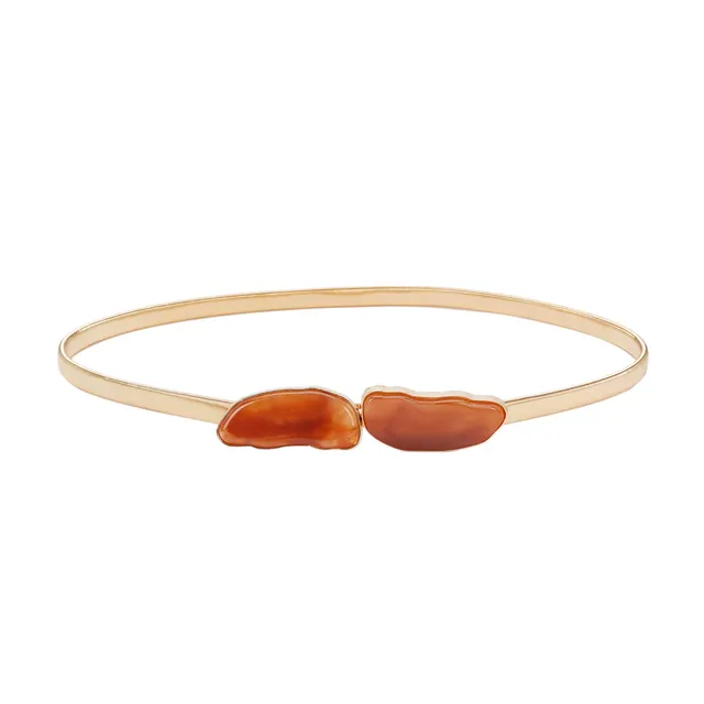 parfois-cintur-n-met-lico-el-stico-dorado-mujer image 1