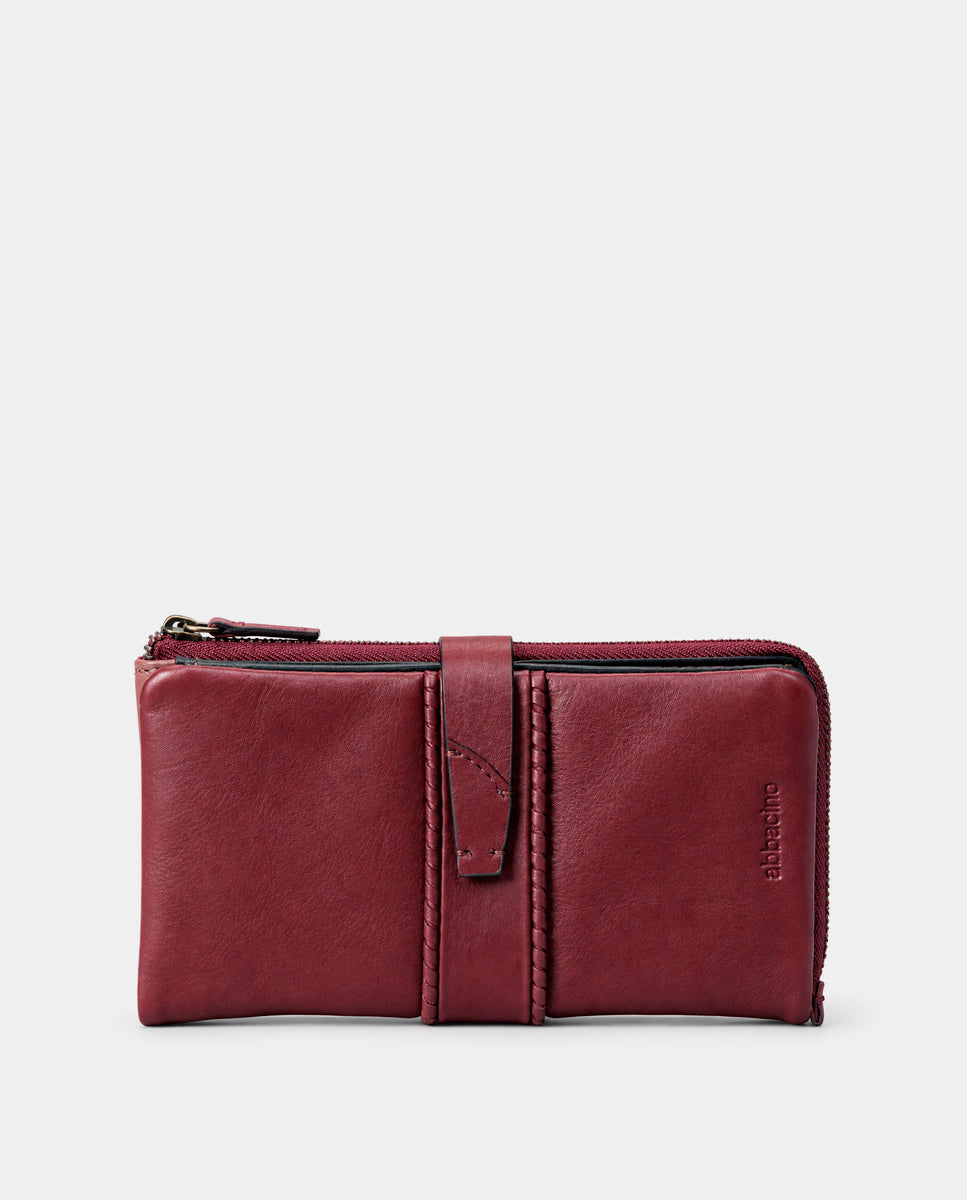 cartera-grande-de-mujer-abbacino-en-piel-burdeos-con-trenzado image 1