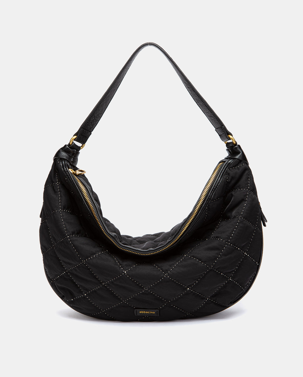 abbacino-bolso-de-hombro-acolchado-negro-reciclado image 1