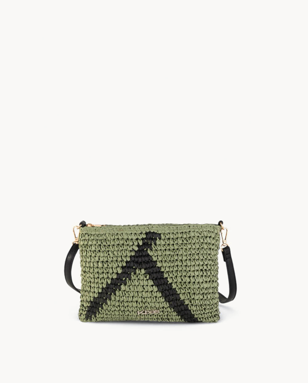 cartera-de-fibra-natural-kbas-con-cremallera-color-kaki-26-x-4-x-19-cm image 1