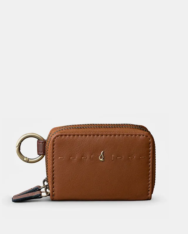 monedero-de-mujer-abbacino-de-piel-cognac-con-doble-cremallera-y-anilla-para-lla image 1