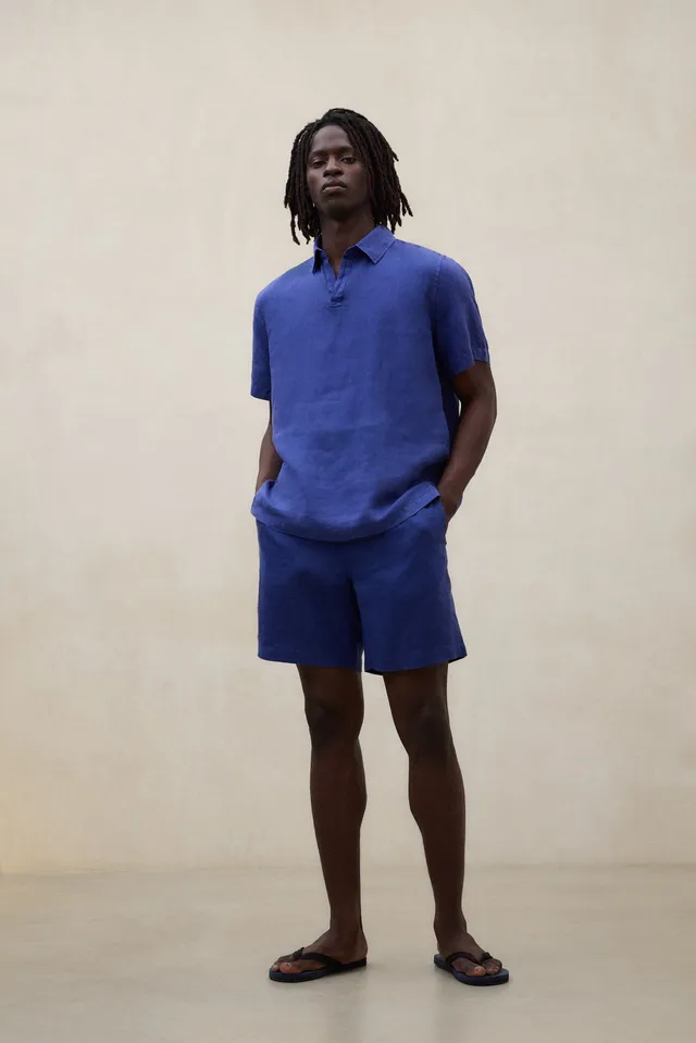 ecoalf-shorts-tika-azules-para-hombre-lino-80-fit-regular-tiro-medio image 1