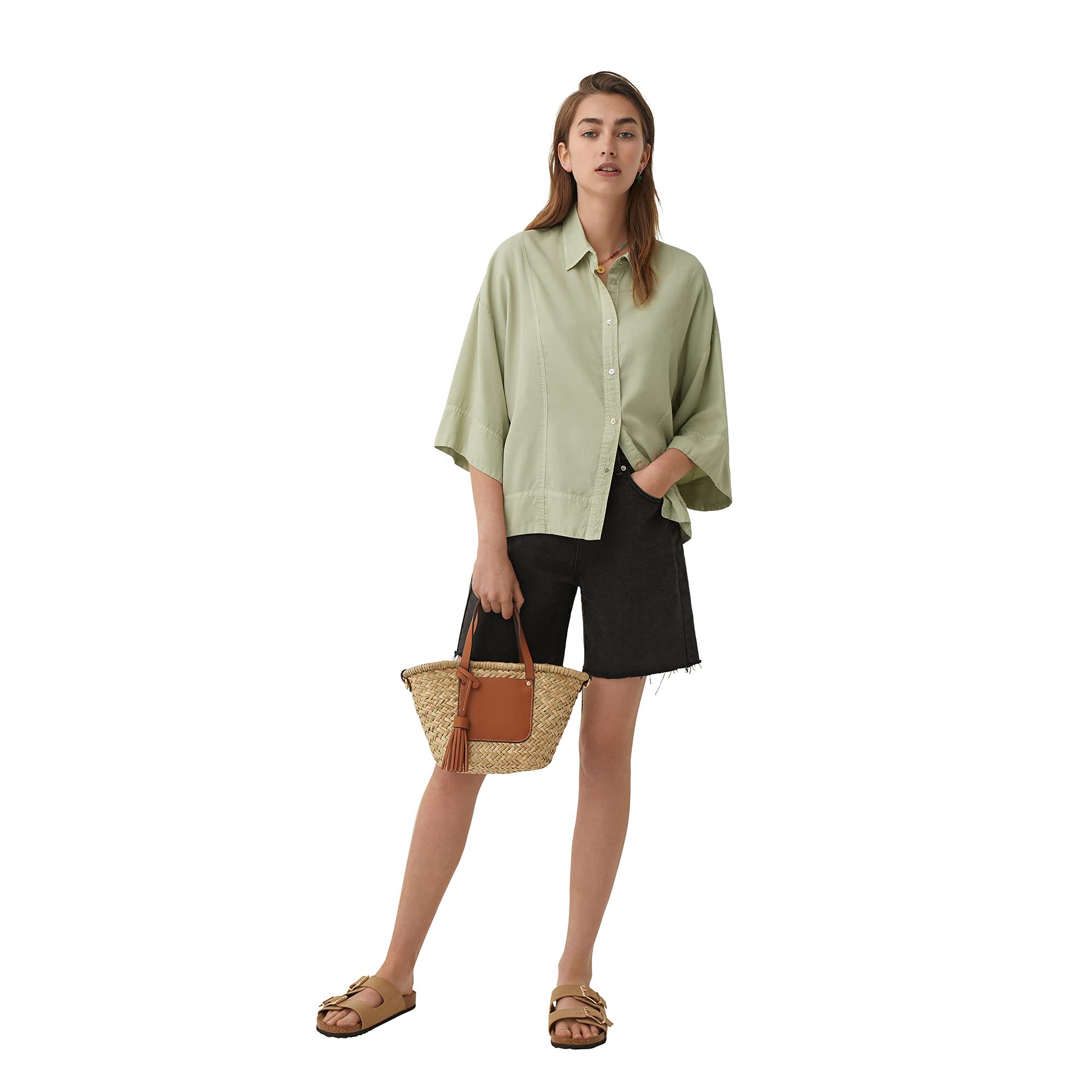 parfois-camisa-oversize-lyocell-mujer-2 image 3