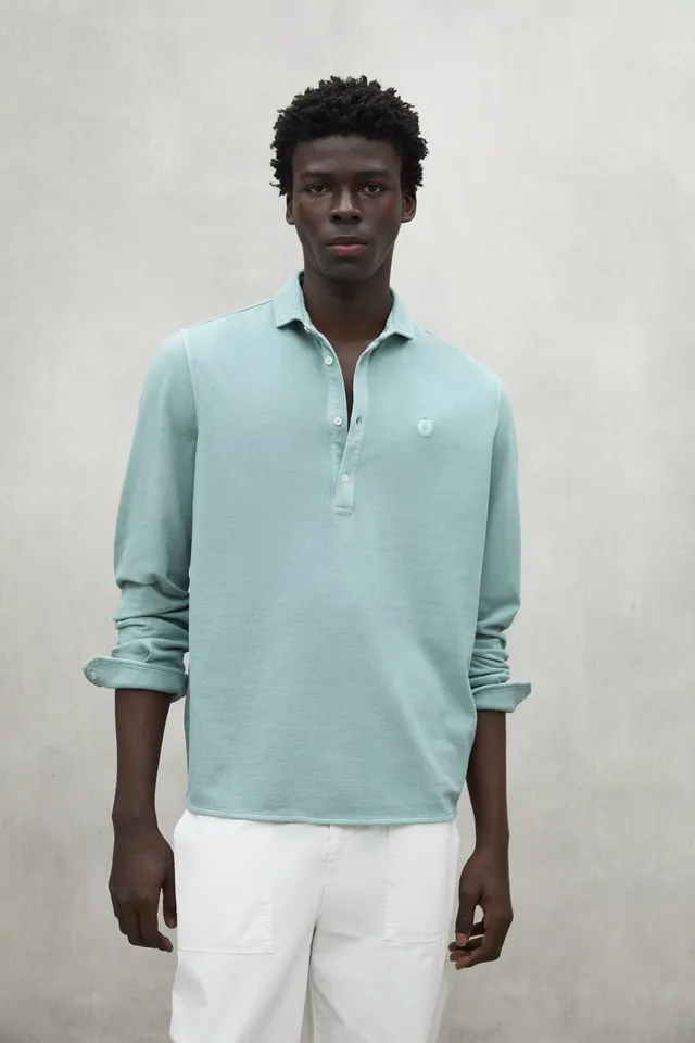 camisa-pol-piqu-verde-de-hombre-de-ecoalf-algod-n-100-reciclado-fit-regular-y-cu image 1